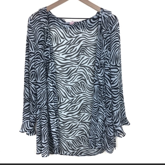 Victoria’s Secret Zebra Print Chiffon Top M - Picture 1 of 10